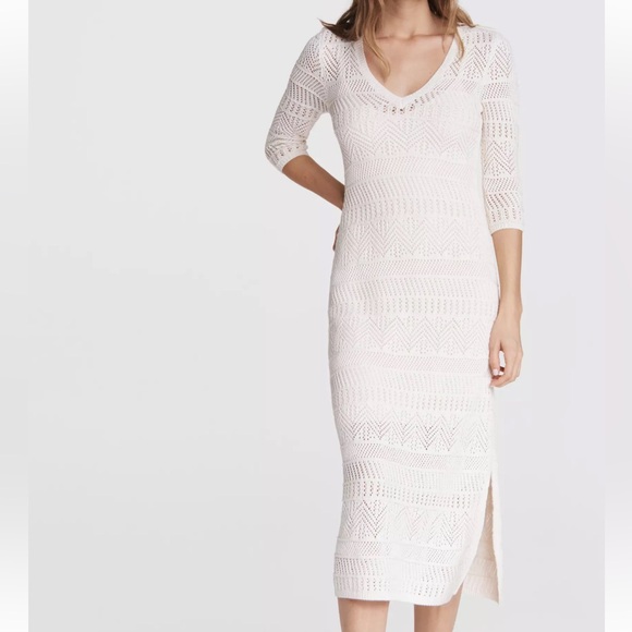 Rag & Bone NWT Long Sleeve Vneck Detachable Slip Open Knit Coverup/Dress medium - Picture 6 of 16